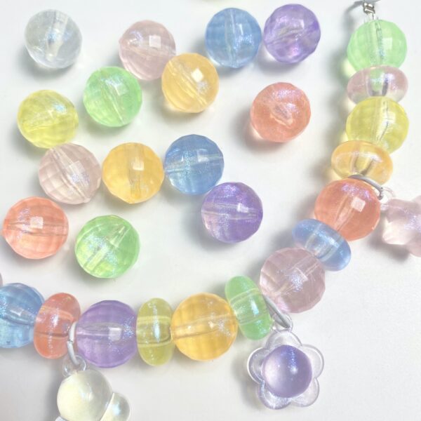 oly-9b64eeb53df9961f68ea3d132719f23e Wholesale Stylish 16mm Earth Pattern Acrylic Round Beads, Mermaid Transparent Glitter, for DIY Phone Chain and Earring Making