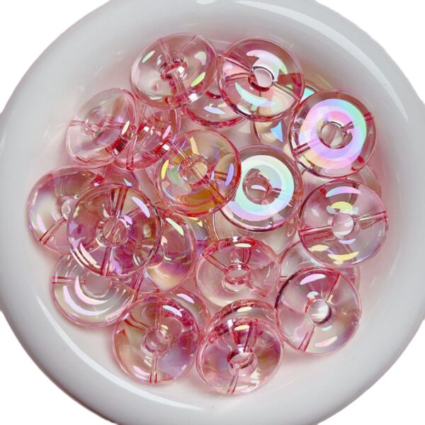 Wholesale UV Plated Acrylic Donut Beads Hand Painted High Gloss Loose Beads for DIY Phone Straps Bag Charms