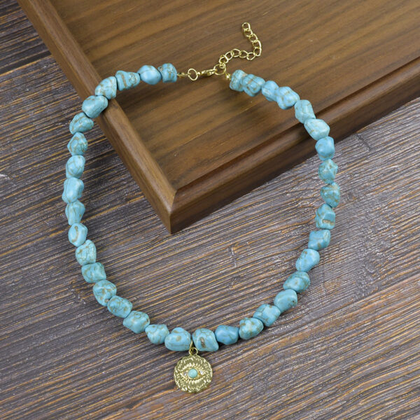 oly-9b949c992ecec4a56776306060f8a286 Wholesale Bohemian Turquoise Heart Pendant Necklace Retro Zinc Alloy Fashion Jewelry Accessory For Women