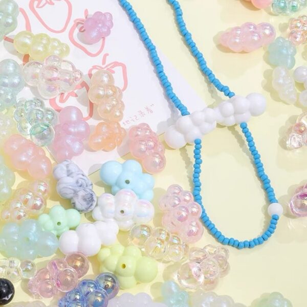 Wholesale White Chubby Cloud Acrylic Loose Beads for DIY Phone Charm Jewelry Making Keychain Accessories
