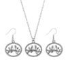 Wholesale Trendy Geometric Circle Hollow Bird Pendant Earrings Necklace Set Retro Alloy Jewelry Boutique Resale