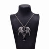 Wholesale Gothic Bat Wing Gemstone Pendant Necklace Vintage Halloween Jewelry For Everyday Layering