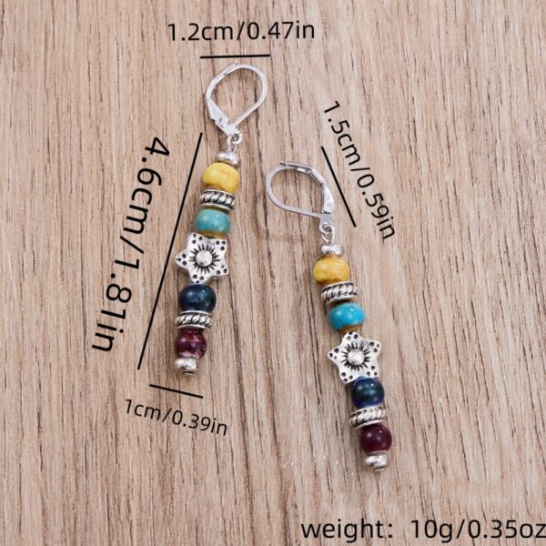 Wholesale Vintage Bohemian Beaded Flower Drop Earrings Alloy Silver Fashion Jewelry Women S Gift
