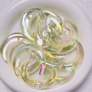 12 - center hole - transparent yellow (non-glow) / Size is about 35 * 47mm, aperture is about 2.9mm