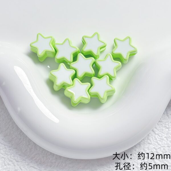 oly-9c8a91f5194d69790e6adc55c9ef99a9 Wholesale Acrylic Painted Two Tone Star Loose Beads 12mm Large Hole for DIY Phone Chain and Jewelry Making