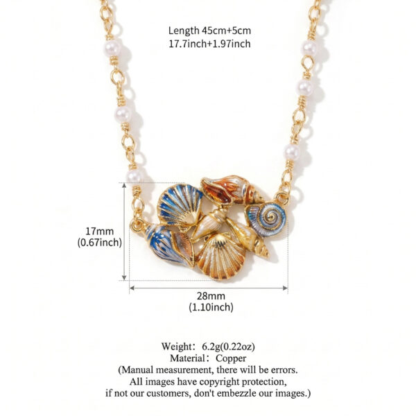 oly-9cb4daf729988d4ceae876e19a38ce75 Wholesale Copper Ocean Necklace With Starfish Shell Charms For Summer Beach Chic Jewelry Accessory