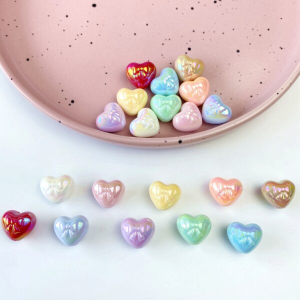 Wholesale UV-Plated Acrylic Butterfly Heart Beads for DIY Phone Chain Keychain Craft Supply
