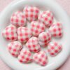Wholesale Acrylic Plaid Heart Loose Beads DIY Jewelry Making Phone Charm Bracelet Craft Supply