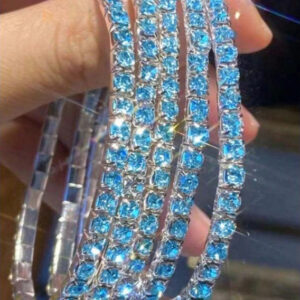 Sl-1005-1 row silver plated lake blue