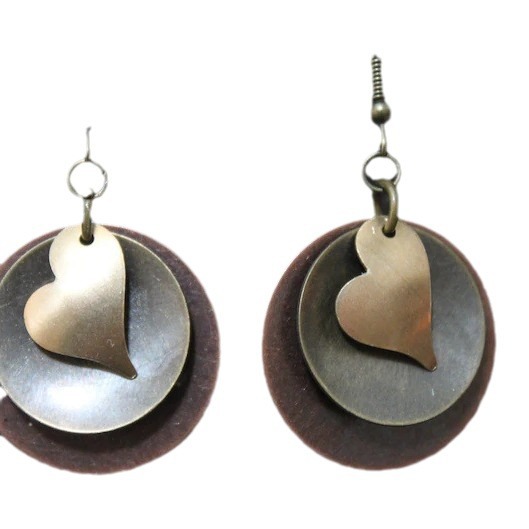 oly-9d4af743783e6500ae33509b877e7a86 Wholesale Retro Bohemian Multi Layer Heart Pendant Earrings Alloy Jewelry Accessory Trendy Gift For Women