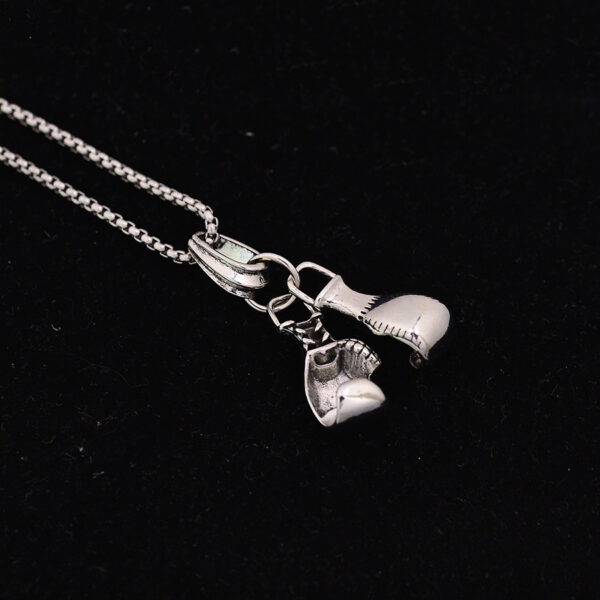 Wholesale Trendy Boxing Glove Pendant Chain Necklace For Men Antique Silver Zinc Alloy Street Style Boutique Resale Jewelry Gift