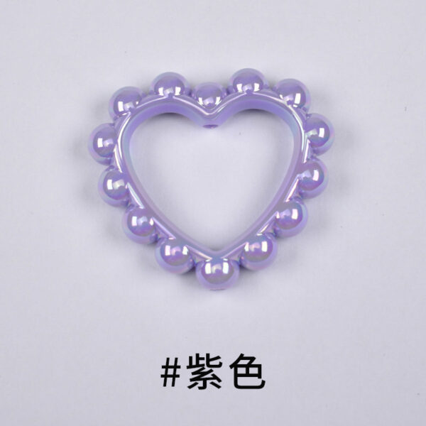 oly-9d6667722c4257b0d18a4ccf012be5dd Wholesale Trendy Acrylic Love Heart Ring Loose Beads DIY Keychain Pendant Black Electroplated Bag Charm and Jewelry Accessory