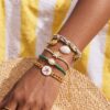 Wholesale Women S Star Rhinestone Pearl Braided Rope Bracelet Gold Tone Stainless Steel Gift Boutique Resale Fashion Accessory