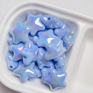 01-Light Blue / The size is about 20*22mm, the aperture is about 3.4mm