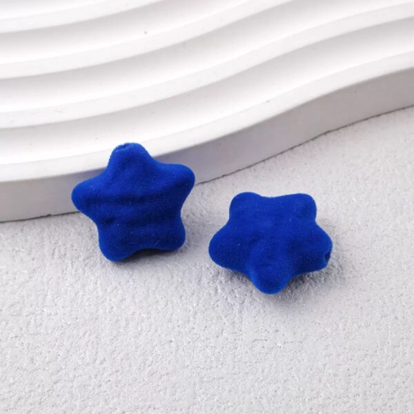 Wholesale Red Acrylic Flocked Star Loose Beads for DIY Jewelry Making and Gift Giving