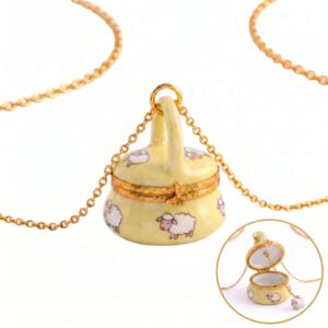 Yellow folding lamb necklace
