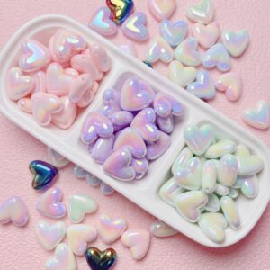 oly-9e502051d81d778dcce94faf0d46dc15 Wholesale Stylish Cream Acrylic Heart Beads UV Color Plated for DIY Phone Strap Car Hanging Jewelry Making Accessory