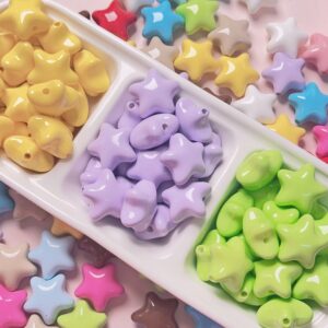 oly-9ea2652dcba08ff134c8cacbb8fe70b4 Wholesale Colorful Acrylic Hand Painted Five Pointed Star Loose Beads for DIY Phone Charm Accessory