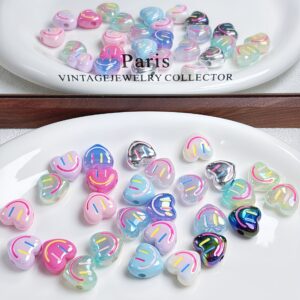 10-randomly mixed color love smiley faces / Sold by the piece