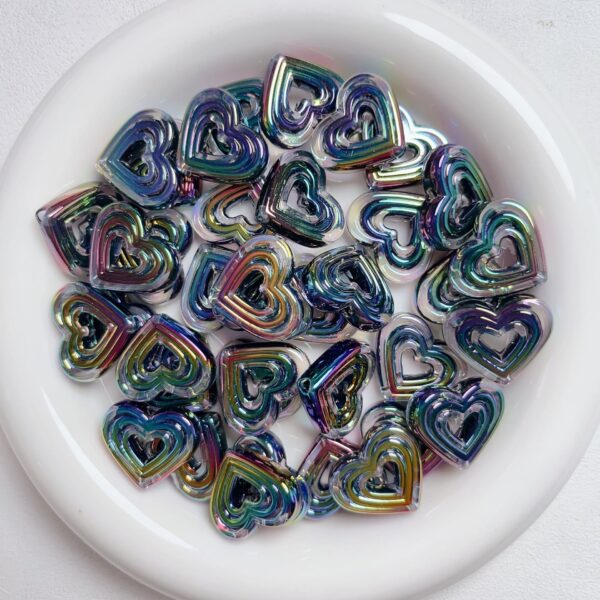 oly-9ea91081f9f53d0852a7fb9110d4da14 Wholesale Two-Tone Acrylic Hollow Heart Beads DIY Jewelry Accessory for Earrings, Phone Strap, Bag Chain – Boutique Resale