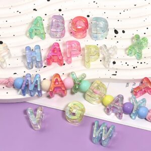 oly-9ee67c28b2ddf821d7564346712208b0 Wholesale Acrylic Electroplated Letter Beads DIY Craft Supply Transparent Alphabet Beads for Jewelry Making