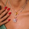 Wholesale Electroplating Copper Rainbow Candy Bead Necklace And Bracelet Set Trendy Fashion Jewelry Accessory For Gift