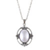 oly-9f997b1b86cca35ae0aafb5dabce79cf Wholesale Zinc Alloy Antique Silver Bohemian Pendant Necklace Oval Pearl Hollow Out Design Vintage Retro Style Fashion Jewelry Accessory For Boutique Resale