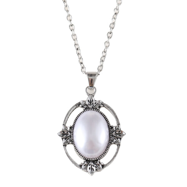 oly-9f997b1b86cca35ae0aafb5dabce79cf Wholesale Zinc Alloy Antique Silver Bohemian Pendant Necklace Oval Pearl Hollow Out Design Vintage Retro Style Fashion Jewelry Accessory For Boutique Resale