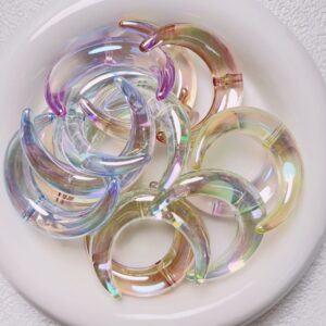 15 - center hole - transparent random mixed colors (non-glow) / Size is about 35 * 47mm, aperture is about 2.9mm