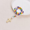 Wholesale Trendy Bohemian Colorful Cross Pendant Necklace Alloy Chain Jewelry Accessory For Everyday Wear