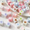 oly-a034bb3a1260df11330fd1ba8463fb4a Wholesale Black and White Square Love Acrylic Loose Beads for DIY Jewelry Making Fashion Accessory Gift