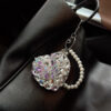 oly-a03bd9305c7cdb4e449282be7ea23dfe Wholesale 3D Butterfly Heart Crystal Folding Mirror Keychain Trendy Boutique Bag Charm Gift For Women