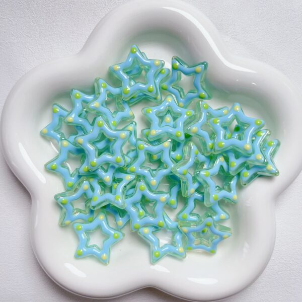 Wholesale Hand Painted Acrylic Star Beads DIY Jewelry Making Loose Beads Fashion Accessory