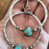 oly-a072b8b63b8fc9b0020701d4393d38d9 Wholesale Silver Plated Turquoise Hoop Earrings Vintage Handmade Creative For Women Everyday Wear
