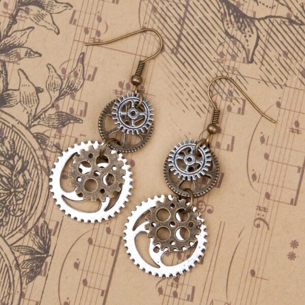 oly-a07412d7b0cfb371165fff779aec2a46 Wholesale Steampunk Bronze Gear Drop Earrings Fashion Accessory For Gift Boutique Resale