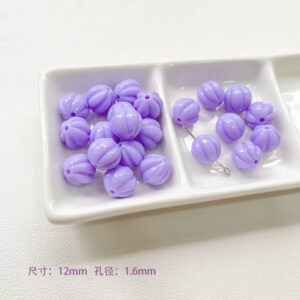 27-purple pumpkin beads / See picture for size (sold by piece)