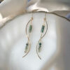 Wholesale Vintage Palace Green Gemstone Tassel Drop Earrings For Women Fashion Jewelry Accessory Boutique Resale Gift