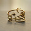oly-a0b87ff11b471fbcf1b3f5763f0c6e40 Wholesale Sun Moon Stars Celestial Motif Alloy Ring Tone Adjustable Women S Vintage Style Ring Alloy Jewelry Accessory Boutique Resale Gift