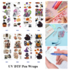 oly-a0cd414ff3591e5b172e93ab9dd73ba9 Wholesale 2/8/16pcs Halloween Skeleton Ghost Pumpkin Floral Print Pen and Bookmark Stickers UV DTF Wraps OLY Exclusive
