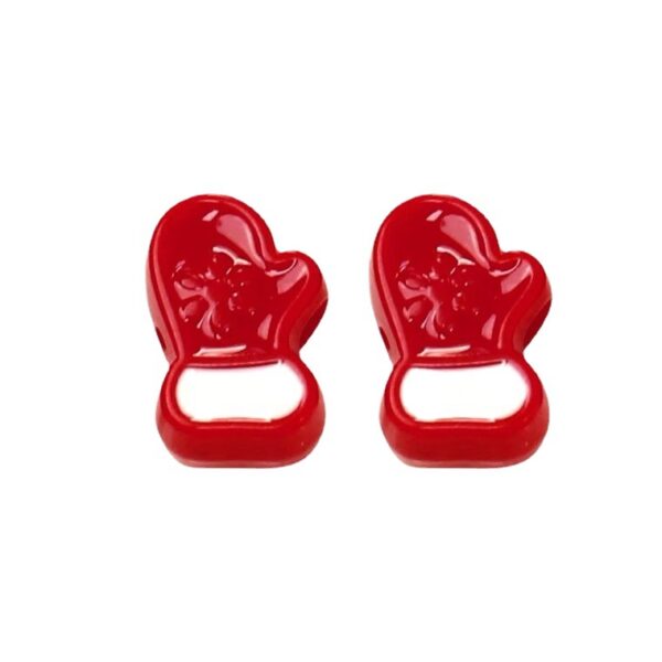Wholesale Christmas Santa Claus Acrylic Dripping Oil Loose Beads for DIY Bracelet Necklace Phone Chain Jewelry Making Gift