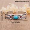 oly-a10c8559e306fa5f5b66f6cc31b99e29 Wholesale Retro Bohemian Turquoise Open Bangle Bracelet Silver Electroplated Metal Gift For Women