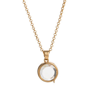 Round glass photo box necklace