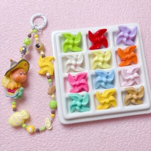 oly-a16b00bc0fbec4247000873b0fe0b788 Wholesale Trendy Colorful Windmill Acrylic Beads DIY Phone Charm Keychain Jewelry Making Accessory Gift for Crafters