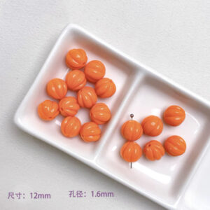 21-orange pumpkin beads / See picture for size (sold by piece)