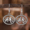 Wholesale Trendy Geometric Circle Hollow Bird Pendant Earrings Necklace Set Retro Alloy Jewelry Boutique Resale