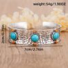 Wholesale Retro Bohemian Silver Tone Metal Open Cuff Bracelet With Turquoise Cactus Design Women S Fashion Accessory Everyday Party Gift