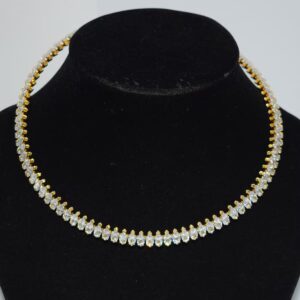 Xl-2160 - collar, gold-plated white, marquise style