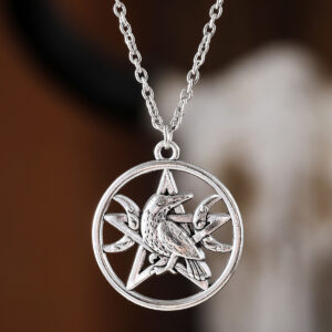 oly-a28784a4f59e18572c2916319ee04180 Wholesale Hip Hop Punk Star Moon Bird Geometric Necklace Ancient Silver Zinc Alloy Hollow Pendant Jewelry Accessory For Trendy Resale