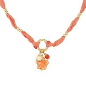 Orange flower necklace