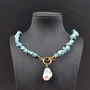 oly-a29abeafe4739d503ac61d7e9c7e837d Wholesale Retro Turquoise OT Buckle Irregular Pearl Necklace Fashion Jewelry Accessory For Everyday Wear